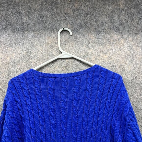 Lauren Ralph Lauren Sweater Men Extra Large Blue Sweatshirt Pullover Cable Knit - Picture 13 of 14